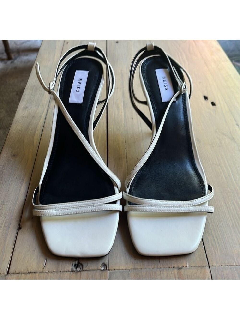 Reiss Bali Heeled Strappy Stiletto Sandals in Off White Size 40, US 9.5 - Picture 6 of 12